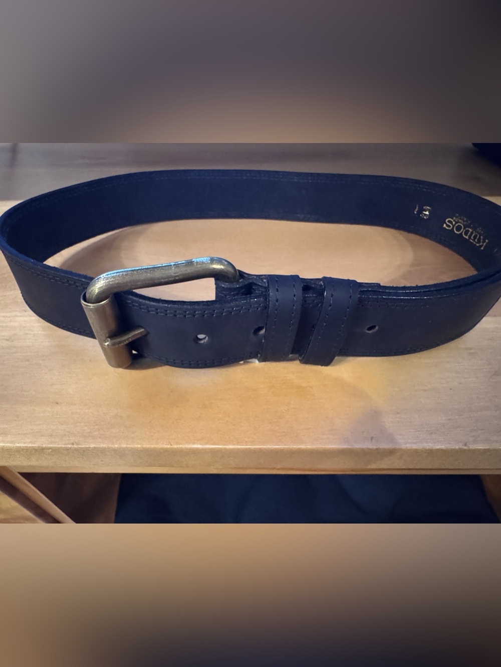 Italian Leather Belt Black Solid Brass Buckle | 100% Bridal Leather
